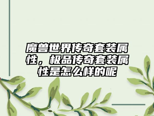 魔兽世界传奇套装属性，极品传奇套装属性是怎么样的呢