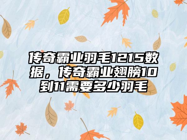 传奇霸业羽毛1215数据，传奇霸业翅膀10到11需要多少羽毛