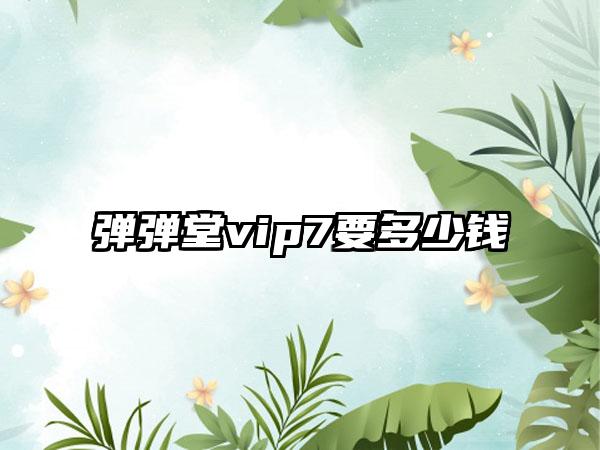 弹弹堂vip7要多少钱