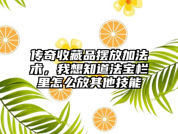 传奇收藏品摆放加法术，我想知道法宝栏里怎么放其他技能