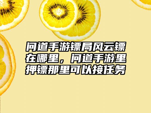问道手游镖局风云镖在哪里，问道手游里押镖那里可以接任务