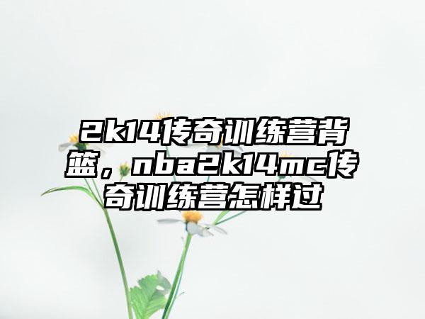 2k14传奇训练营背篮，nba2k14mc传奇训练营怎样过