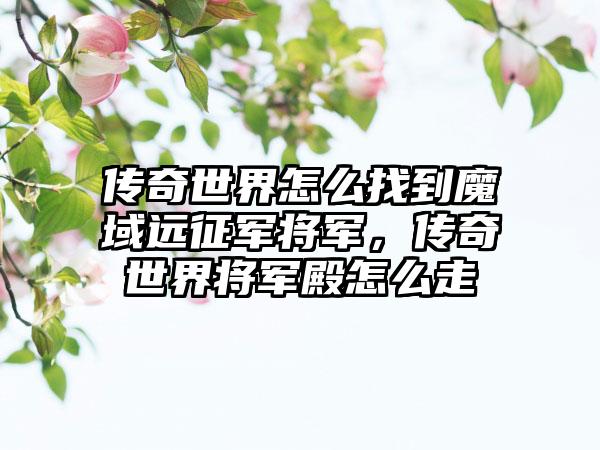 传奇世界怎么找到魔域远征军将军,传奇世界将军殿怎么走