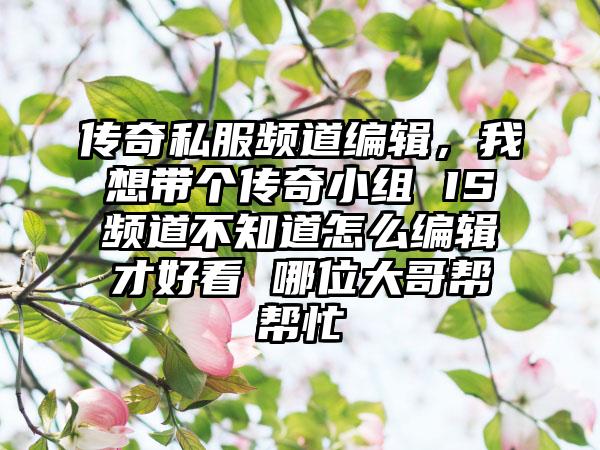 传奇私服频道编辑，我想带个传奇小组 IS频道不知道怎么编辑才好看 哪位大哥帮帮忙