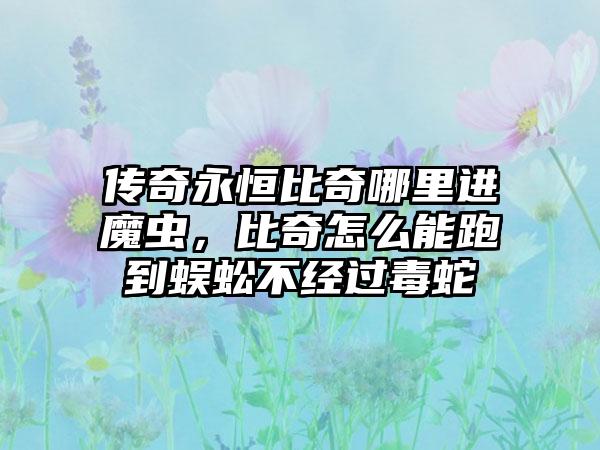 传奇永恒比奇哪里进魔虫，比奇怎么能跑到蜈蚣不经过毒蛇