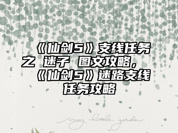 《仙剑5》支线任务之 迷子 图文攻略，《仙剑5》迷路支线任务攻略