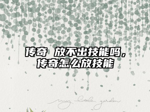 传奇 放不出技能吗，传奇怎么放技能