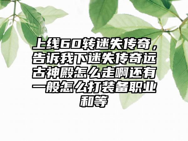 上线60转迷失传奇，告诉我下迷失传奇远古神殿怎么走啊还有一般怎么打装备职业和等