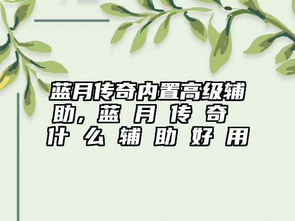 蓝月传奇内置高级辅助，蓝 月 传 奇 什 么 辅 助 好 用