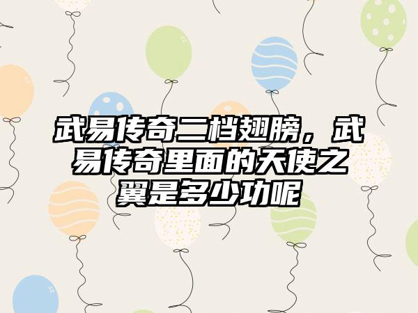武易传奇二档翅膀，武易传奇里面的天使之翼是多少功呢