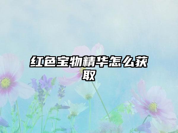 红色宝物精华怎么获取