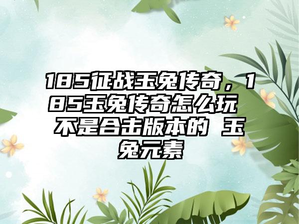 185征战玉兔传奇，185玉兔传奇怎么玩 不是合击版本的 玉兔元素