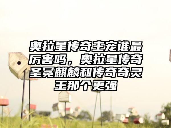 奥拉星传奇主宠谁最厉害吗，奥拉星传奇圣冕麒麟和传奇奇灵王那个更强