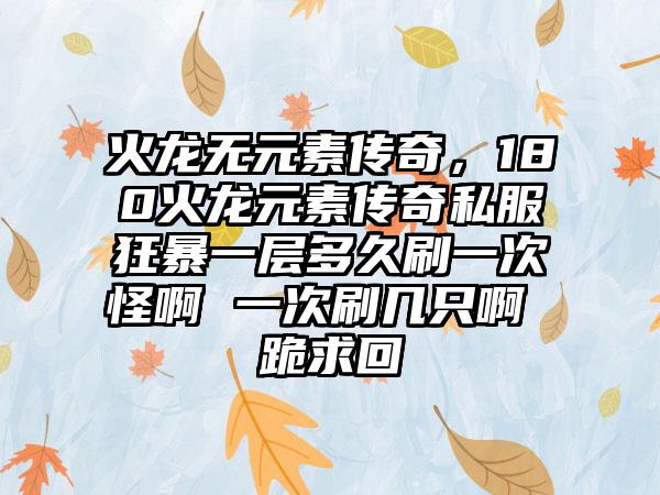 火龙无元素传奇，180火龙元素传奇私服狂暴一层多久刷一次怪啊 一次刷几只啊 跪求回
