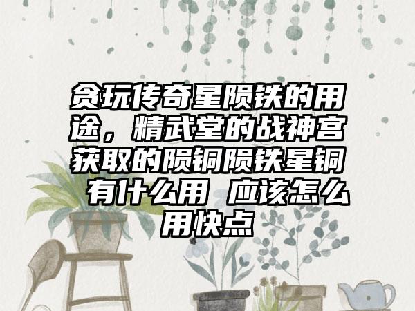 贪玩传奇星陨铁的用途，精武堂的战神宫获取的陨铜陨铁星铜 有什么用 应该怎么用快点