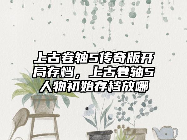 上古卷轴5传奇版开局存档，上古卷轴5人物初始存档放哪