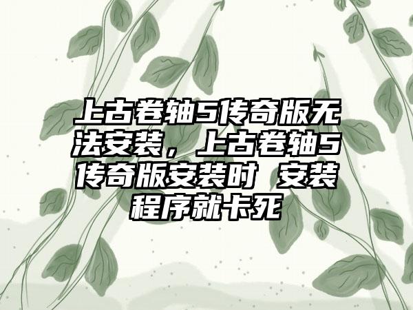 上古卷轴5传奇版无法安装，上古卷轴5传奇版安装时 安装程序就卡死