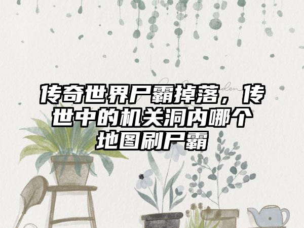 传奇世界尸霸掉落，传世中的机关洞内哪个地图刷尸霸