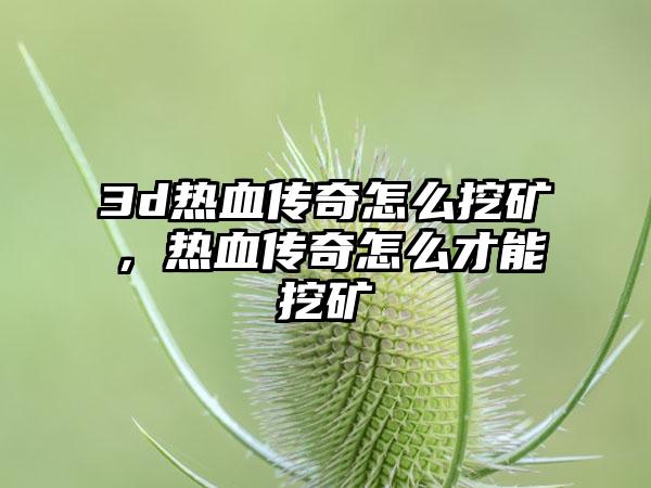 3d热血传奇怎么挖矿，热血传奇怎么才能挖矿