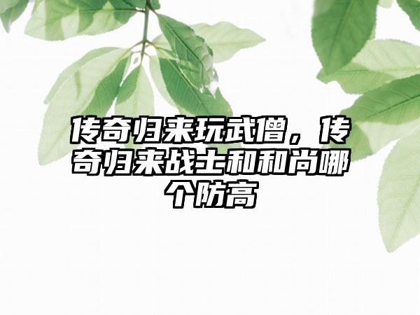 传奇归来玩武僧，传奇归来战士和和尚哪个防高