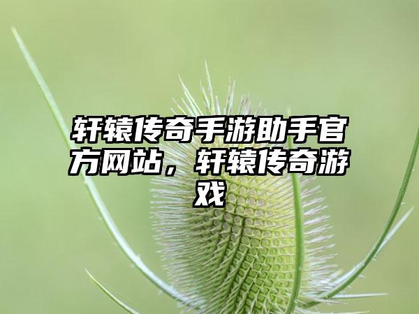 轩辕传奇手游助手官方网站，轩辕传奇游戏