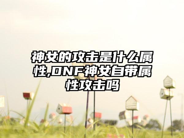 神女的攻击是什么属性,DNF神女自带属性攻击吗