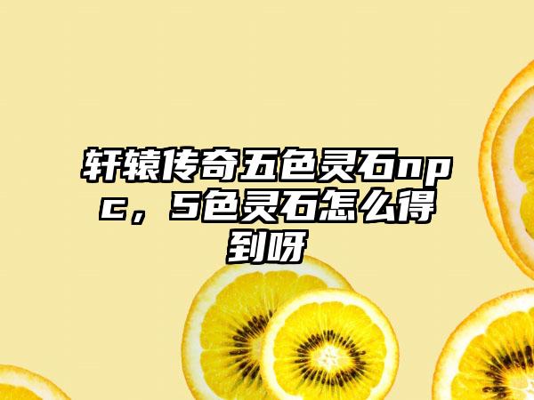 轩辕传奇五色灵石npc，5色灵石怎么得到呀
