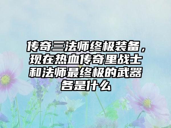 传奇三法师终极装备，现在热血传奇里战士和法师最终极的武器各是什么