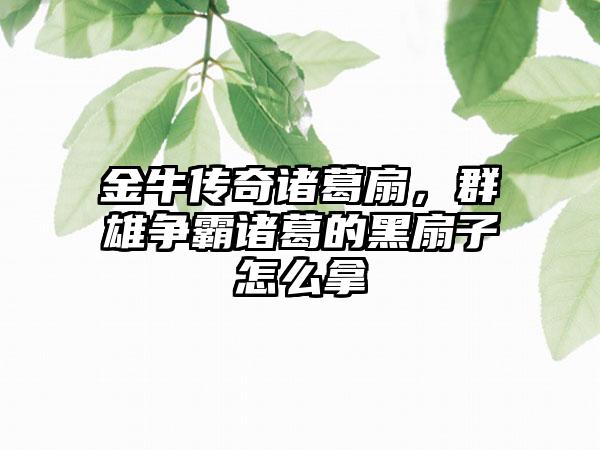 金牛传奇诸葛扇，群雄争霸诸葛的黑扇子怎么拿