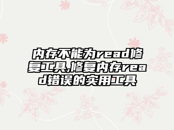 内存不能为read修复工具,修复内存read错误的实用工具