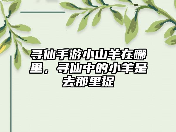 寻仙手游小山羊在哪里，寻仙中的小羊是去那里捉