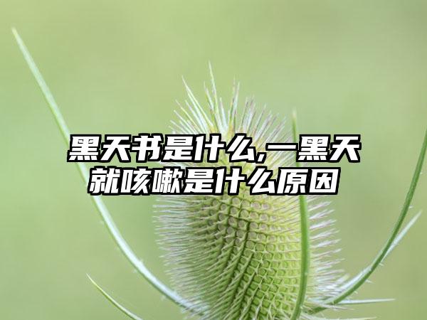黑天书是什么,一黑天就咳嗽是什么原因