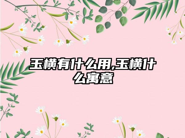 玉横有什么用,玉横什么寓意