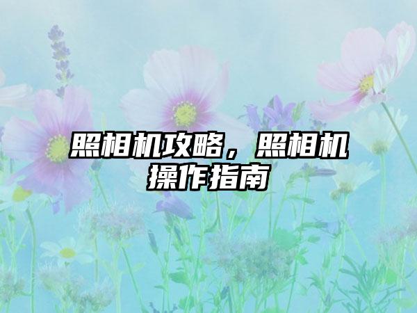 照相机攻略，照相机操作指南