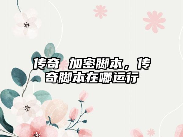 传奇 加密脚本，传奇脚本在哪运行