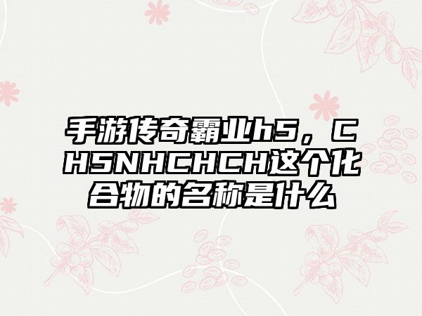 手游传奇霸业h5，CH5NHCHCH这个化合物的名称是什么
