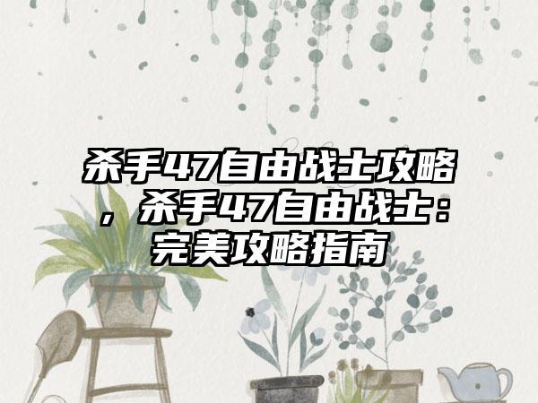 杀手47自由战士攻略，杀手47自由战士：完美攻略指南