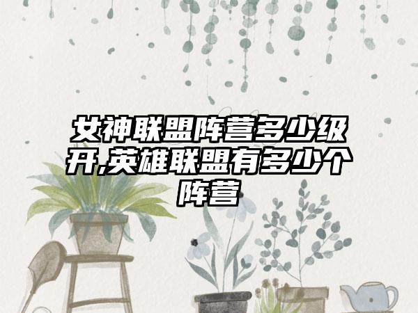 女神联盟阵营多少级开,英雄联盟有多少个阵营