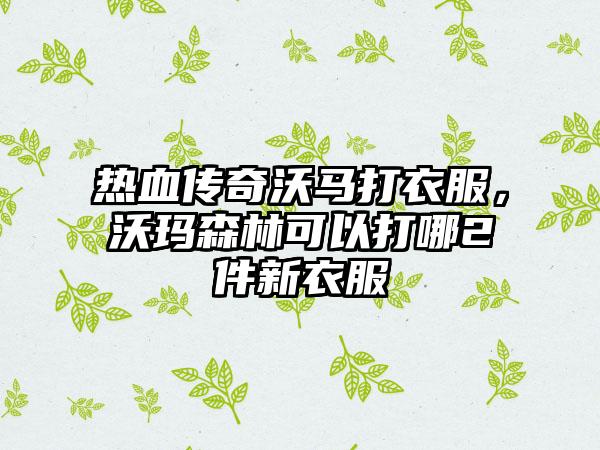 热血传奇沃马打衣服，沃玛森林可以打哪2件新衣服