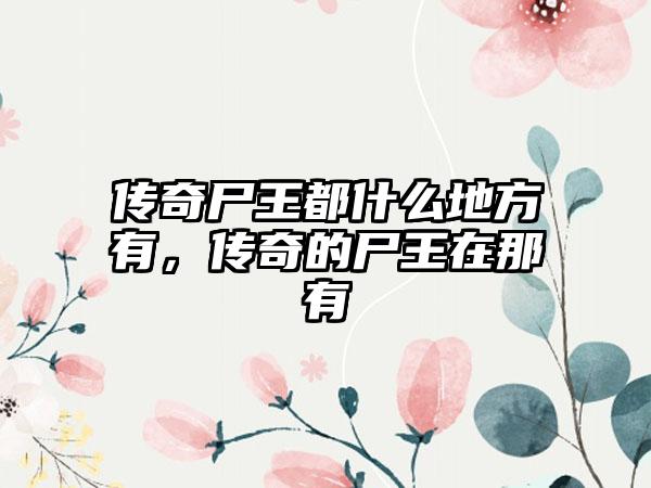 传奇尸王都什么地方有，传奇的尸王在那有