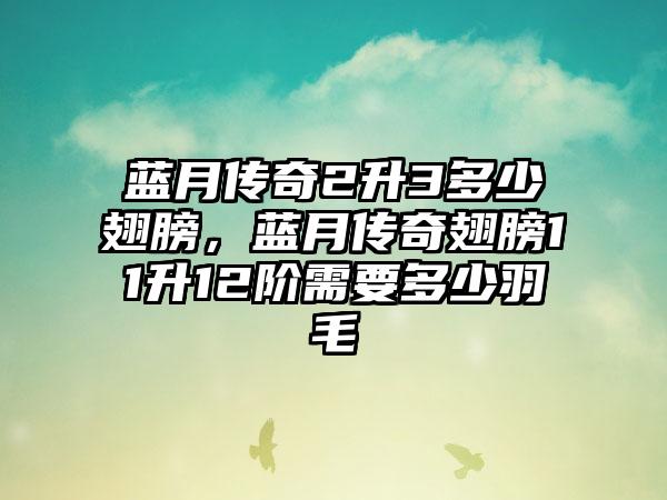 蓝月传奇2升3多少翅膀，蓝月传奇翅膀11升12阶需要多少羽毛
