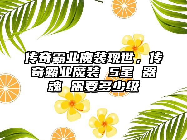 传奇霸业魔装现世，传奇霸业魔装 5星 器魂 需要多少级