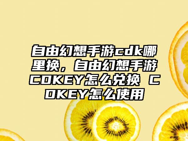 自由幻想手游cdk哪里换，自由幻想手游CDKEY怎么兑换 CDKEY怎么使用
