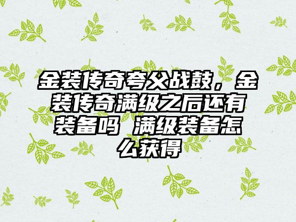 金装传奇夸父战鼓，金装传奇满级之后还有装备吗 满级装备怎么获得