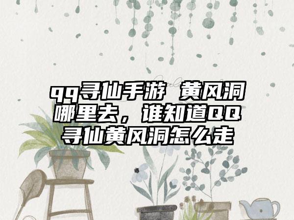 qq寻仙手游 黄风洞哪里去，谁知道QQ寻仙黄风洞怎么走