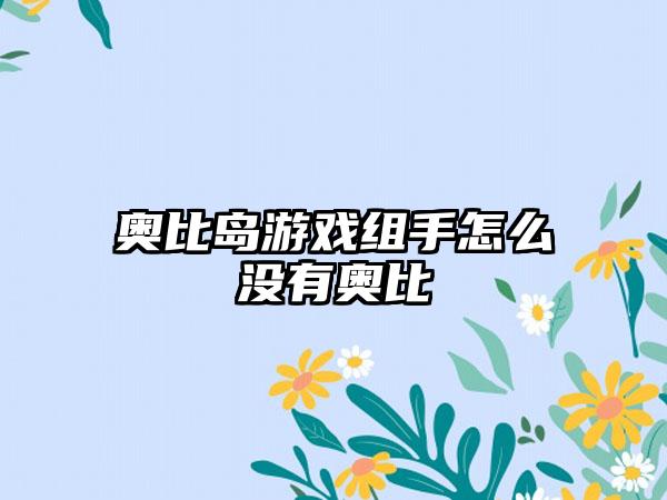 奥比岛游戏组手怎么没有奥比
