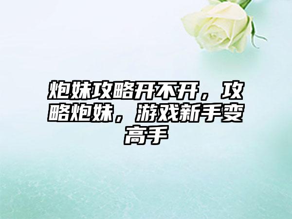 炮妹攻略开不开，攻略炮妹，游戏新手变高手