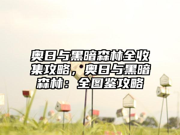 奥日与黑暗森林全收集攻略，奥日与黑暗森林：全图鉴攻略