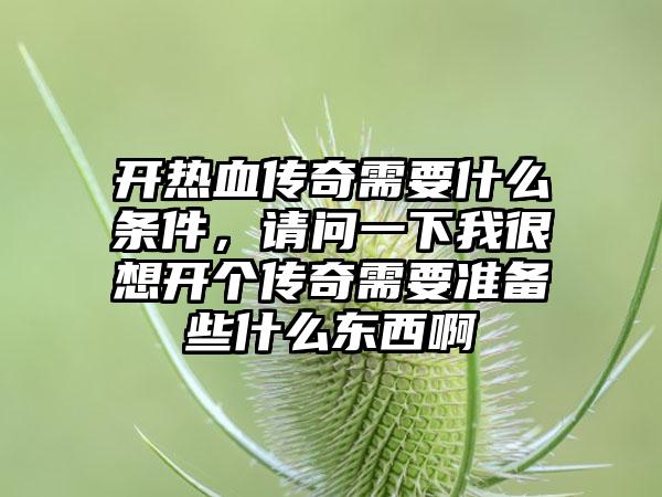 开热血传奇需要什么条件，请问一下我很想开个传奇需要准备些什么东西啊