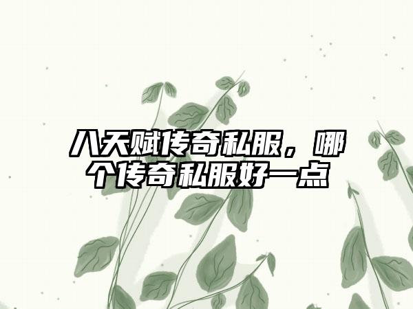 八天赋传奇私服，哪个传奇私服好一点